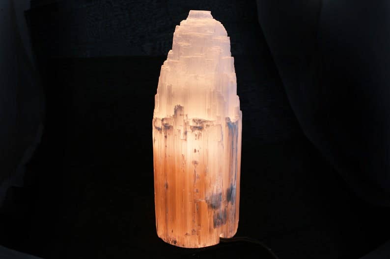 Designs by Deekay Inc. - Wholesale Accent/Desk Lamp - Selenite Crystal Lamp w/ Cord + Bulb (10 in.)3