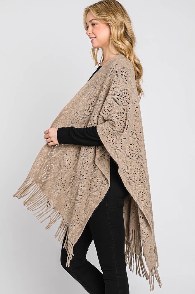 Hana - Wholesale Cardigan - Dames - Paisley Pattern Fringe Ruana9