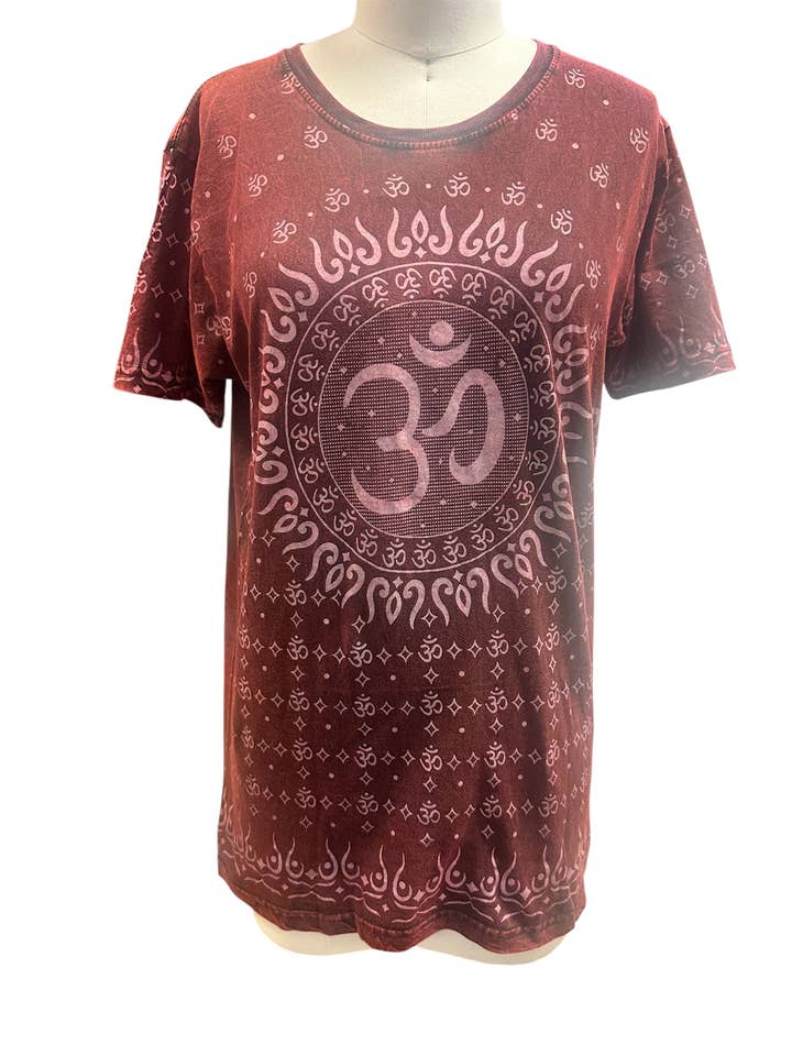 Rising International Inc - Wholesale Screen Printed T-Shirt - Women's - Cotton Green 108 Om Manta Meditation T shirts S1180