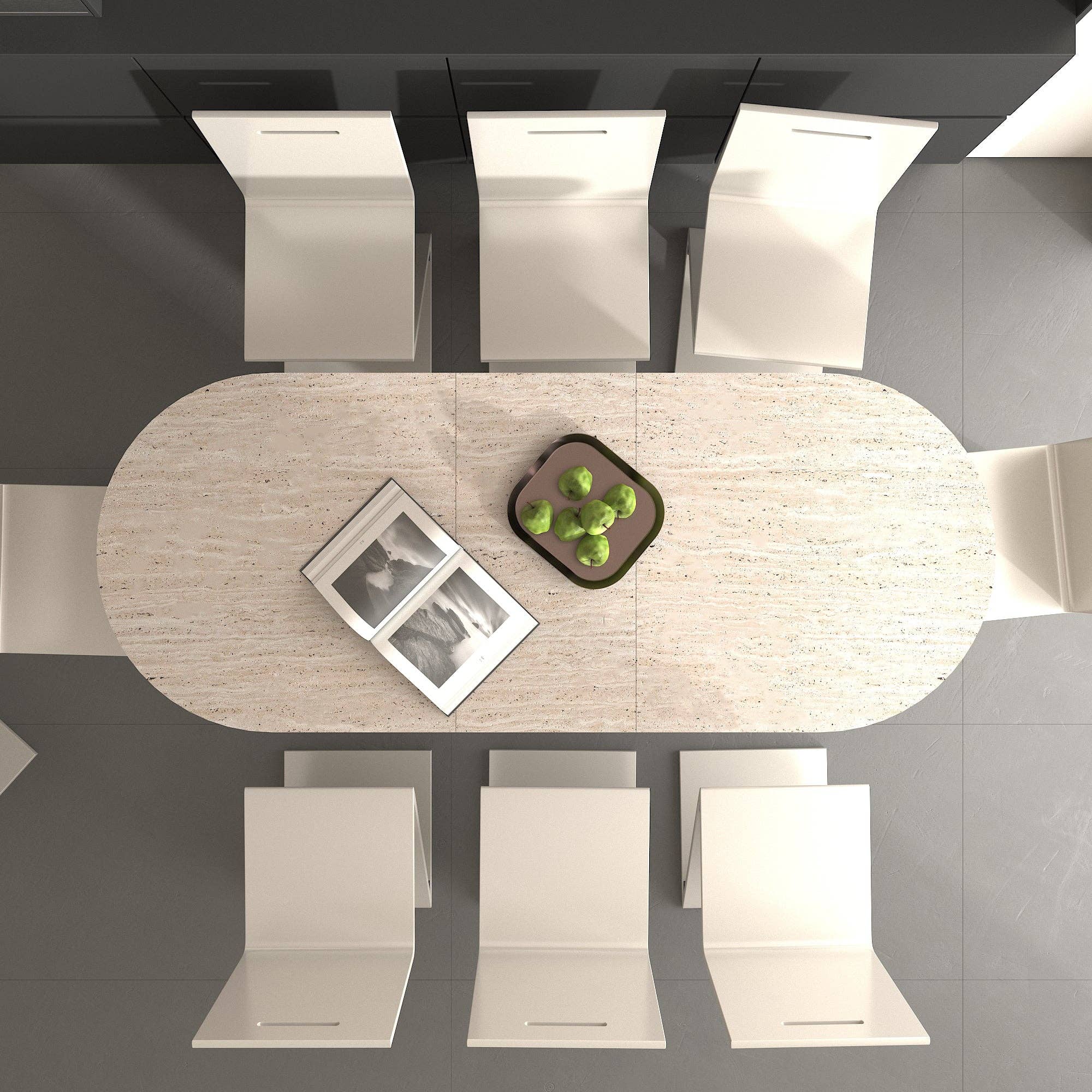 39F Inc. - Wholesale Side Table - Extendable Oval Dining Table for 4–8 People with Wood Base8