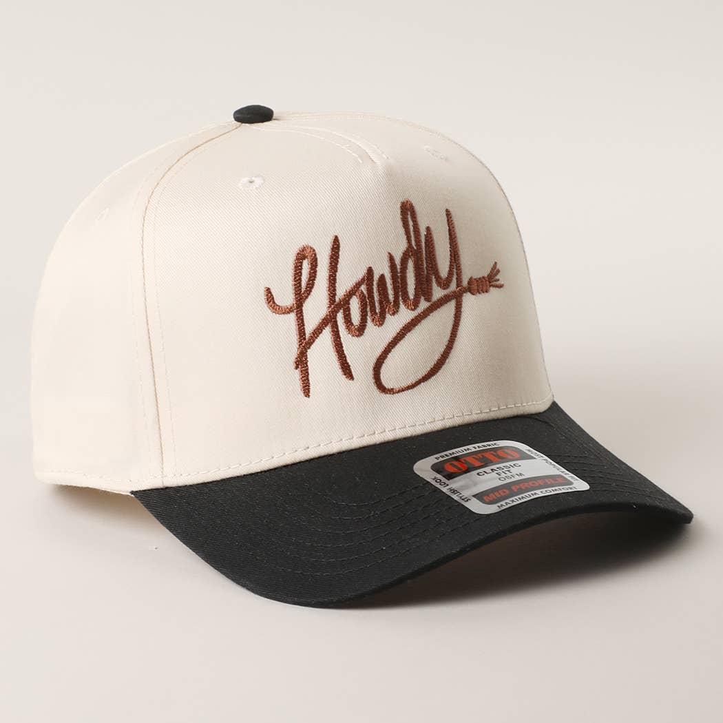 Fashion City - Wholesale Trucker Hat - Unisex - Howdy Embroidered Classic Two-Tone Trucker Hat 1