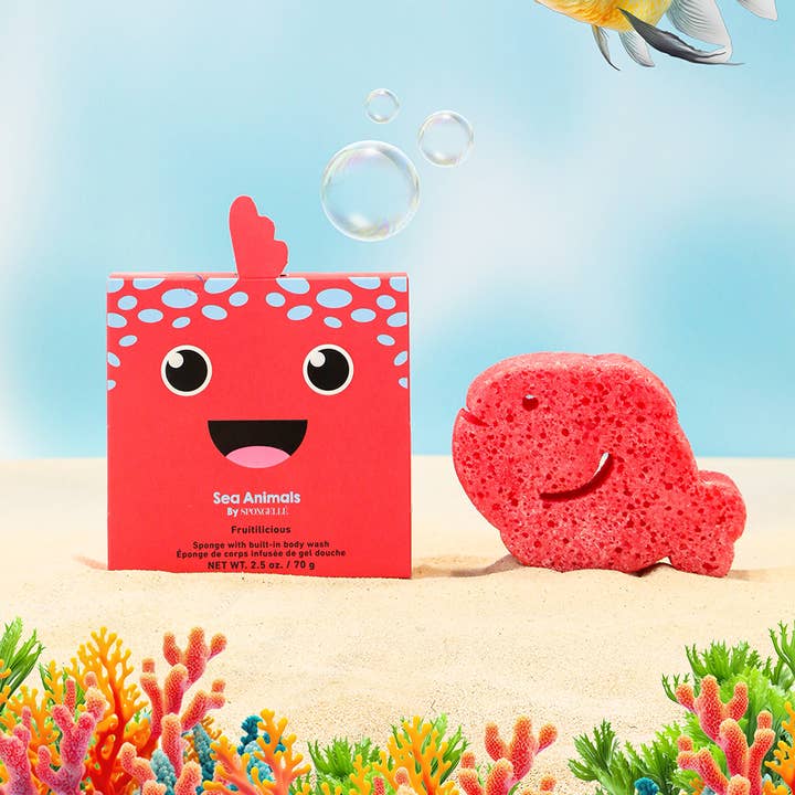 Spongellé - Wholesale Sponge - Kids & Baby - Fiona Fish Sea Animals Sponge