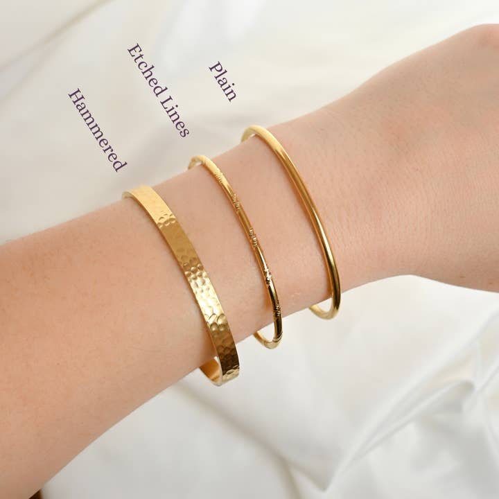 Blueyejewelry - Wholesale Cuff Bracelet - Slim Cuff Bracelets - Waterproof Gold Open Bangle -Claw Cuff