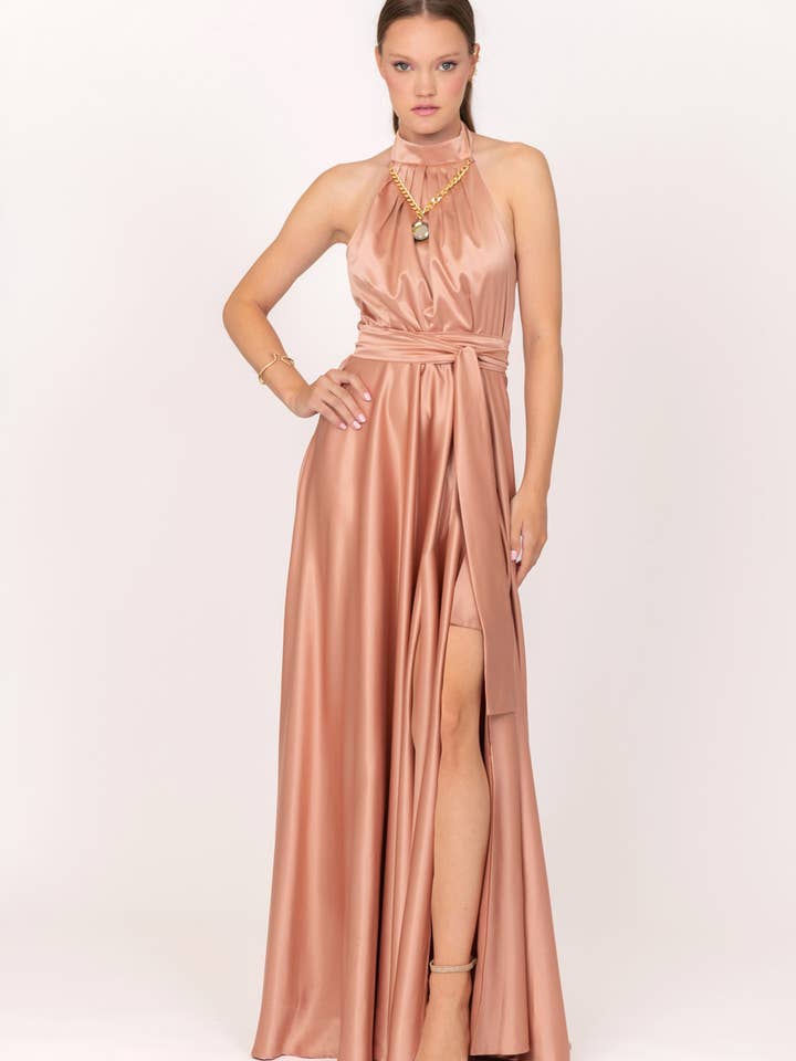 Lång klänning med stensmyckad urringning för wholesale av Siste's S.p.A.