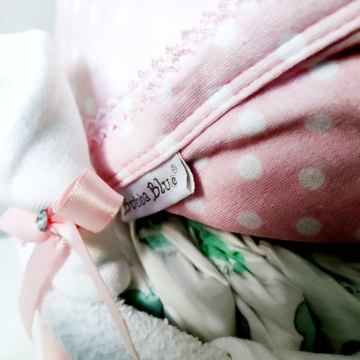 Nappie Cakes - Wholesale New mom gift box/set - Ellie 2-Tier Nappy Cake - Pink1