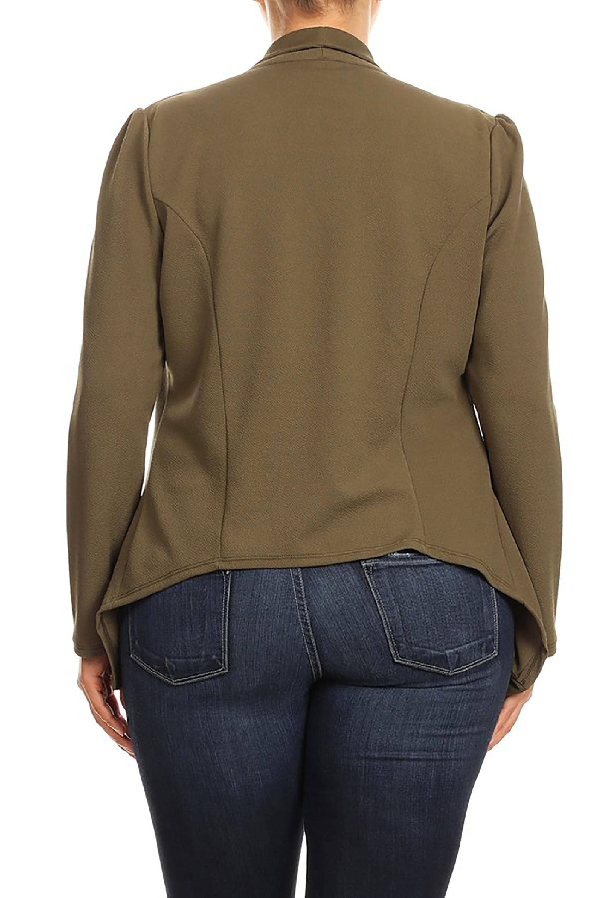 MOA COLLECTION – Blazer - Mulher por atacado – Jaqueta feminina sólida de mangas compridas para escritório35