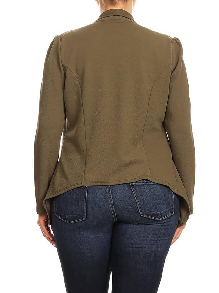 MOA COLLECTION – Blazer - Mulher por atacado – Jaqueta feminina sólida de mangas compridas para escritório35