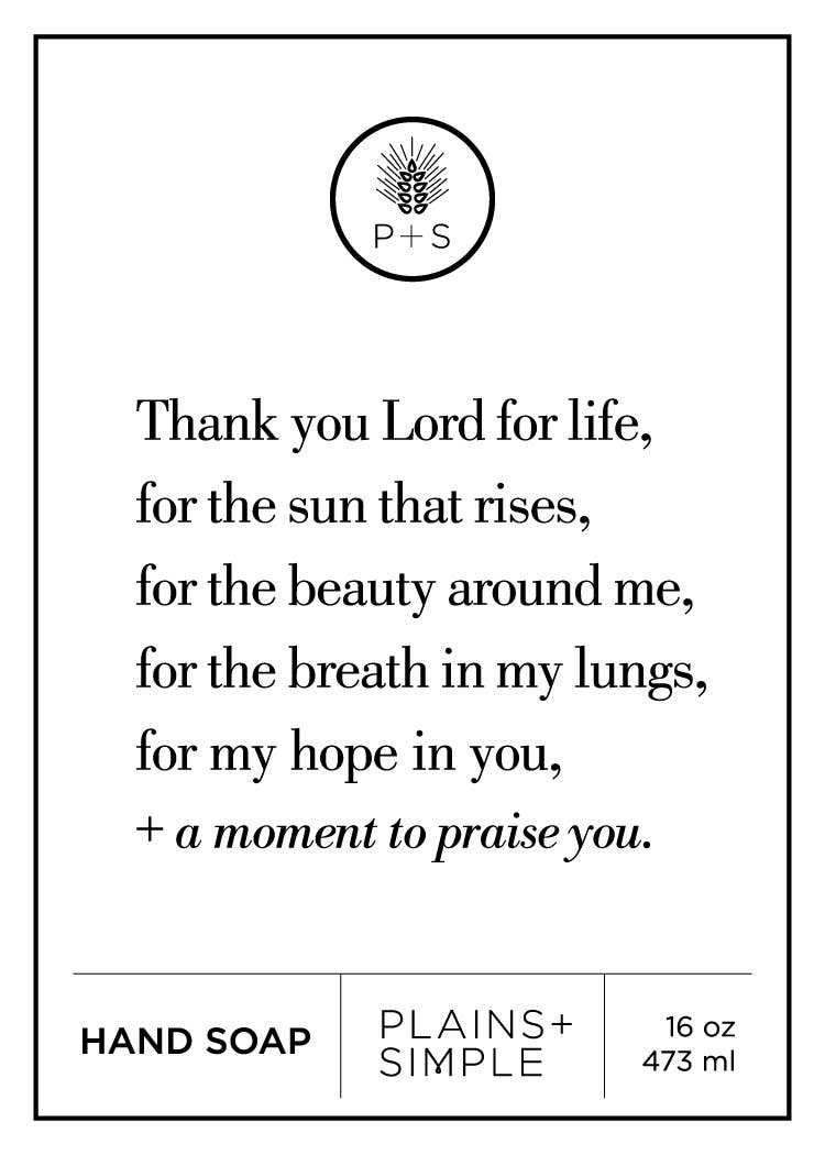 Plains + Simple - Wholesale Soap Dispenser - Thank You Lord Amber Glass Reusable Soap/Lotion Dispenser1