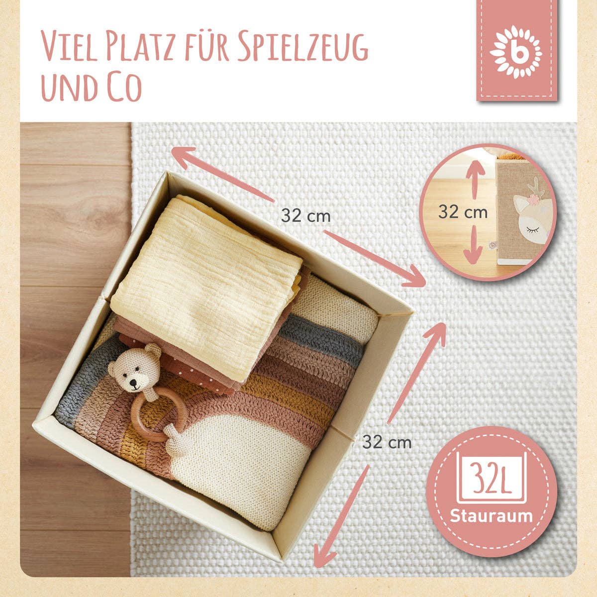 Bieco Spielwaren - Wholesale Toy Storage Box - Kids & Baby - Storage Box Deer Ella3