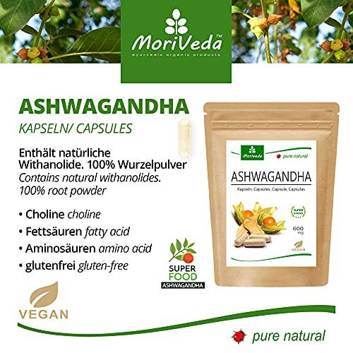 AMTEC Trading GmbH - Wholesale Oral Supplement/Vitamin - MoriVeda Ashwagandha capsules 600mg (1x120)1