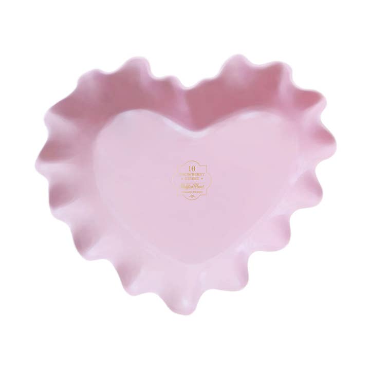 Scalloped Heart Pink Pie Dish for wholesale by 10 Strawberry Street