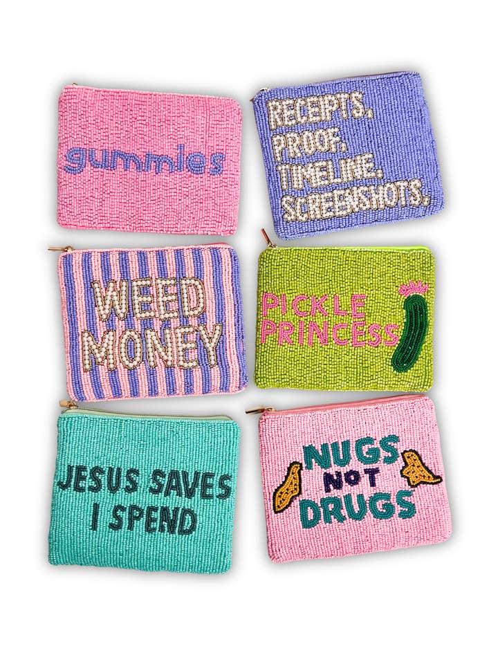 XL Luxury Beaded Coin Purse - Pop Culture - Coin Pouch for wholesale by Brittyland