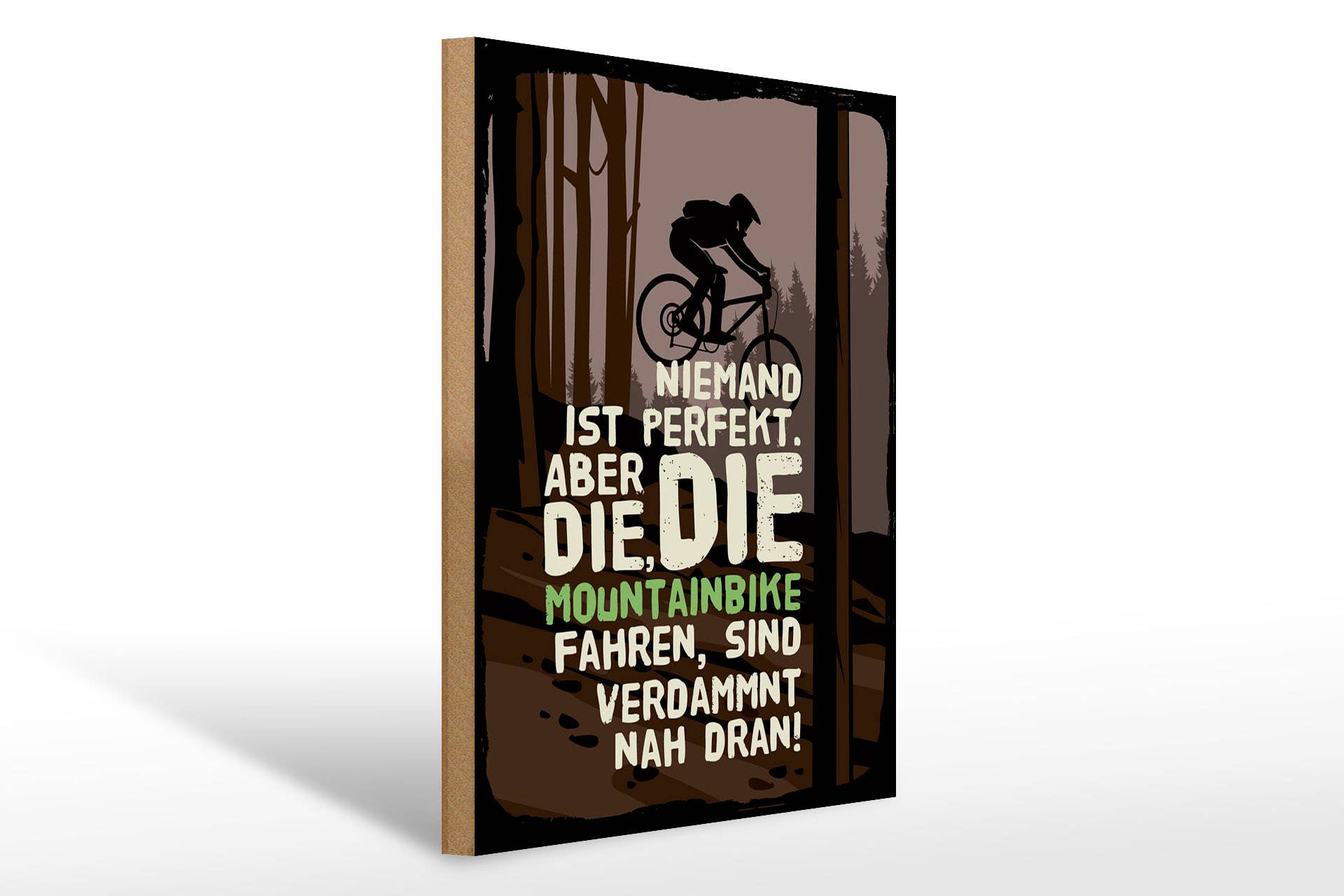 Femer - Wholesale Sign - Wooden sign 30x40 cm Nobody's perfect but the mountain bike0