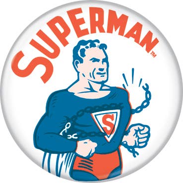 DC Comics Superman Chains Buttons 1.25" Round for wholesale by Ata-Boy