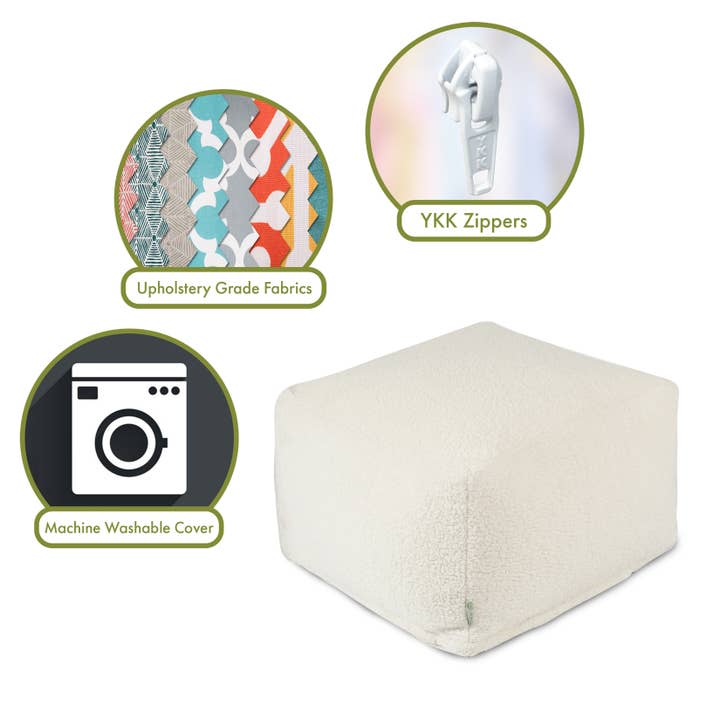 Majestic Home Goods - Wholesale Ottoman - Majestic Home Goods Cream Sherpa Ottoman