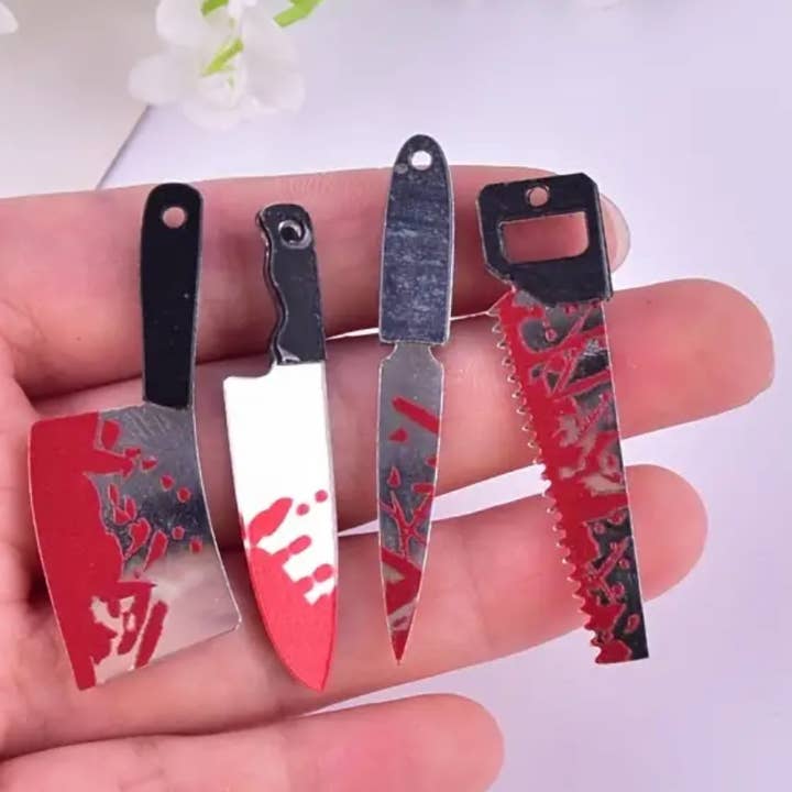 Halloween "Bloody" Knife Earrings for wholesale by SMA Artistry Creations