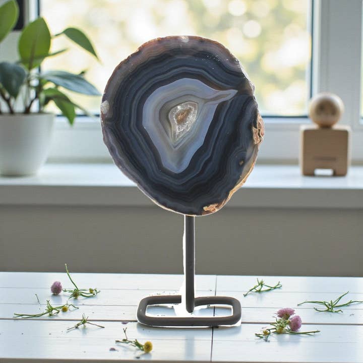 Plaques épaisses en agate sur base métallique, petite pour la vente par Earths Elements Wholesale