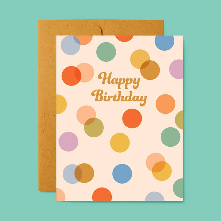 Retro Confetti Birthday Card for wholesale by Belle Belette