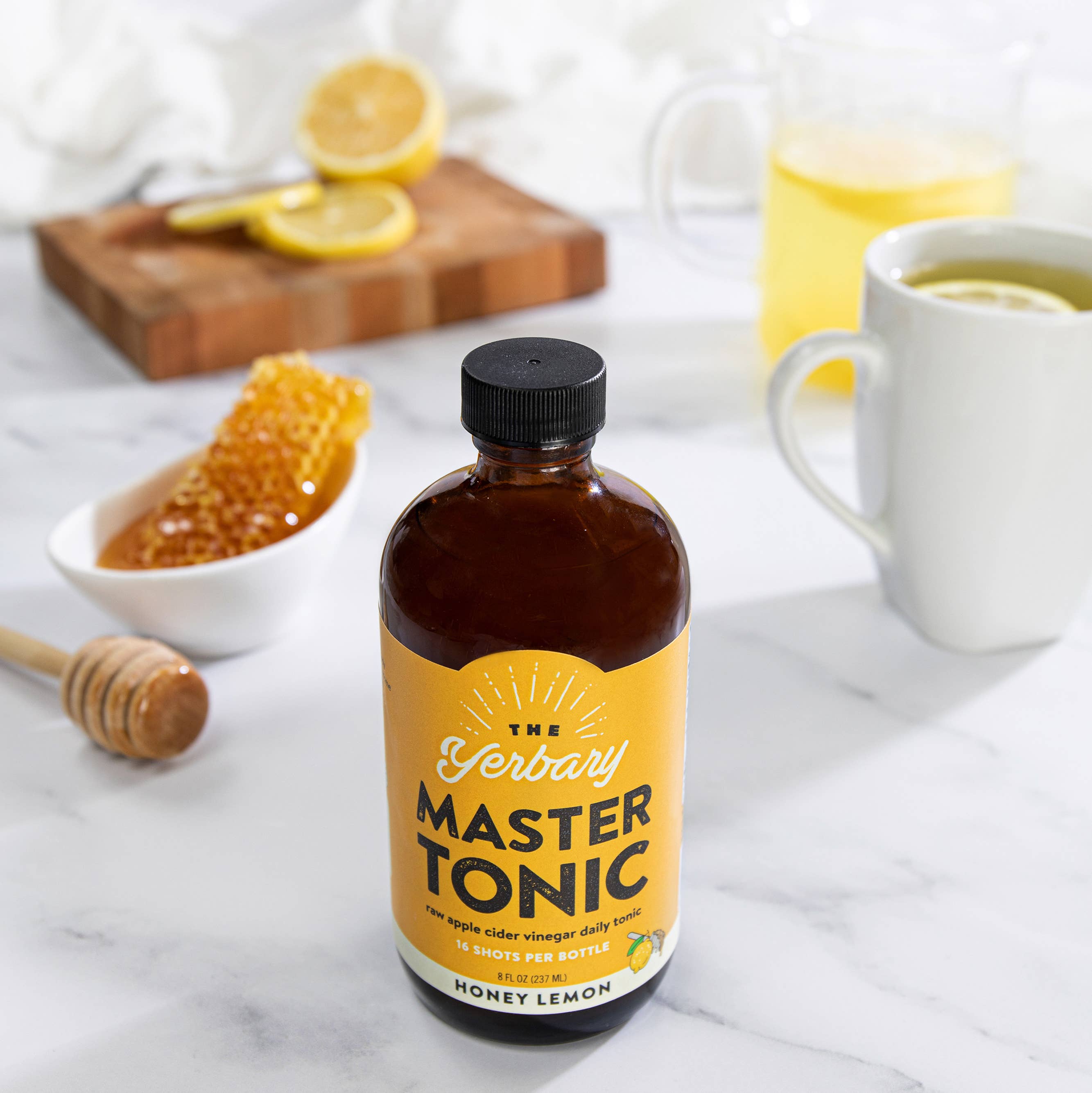The Yerbary, Master Tonic/"Fire Cider" – Großhandel Wellness-Saft/Tonikum – 8 Unzen Honig Lemon Master Tonic Fire Cider3