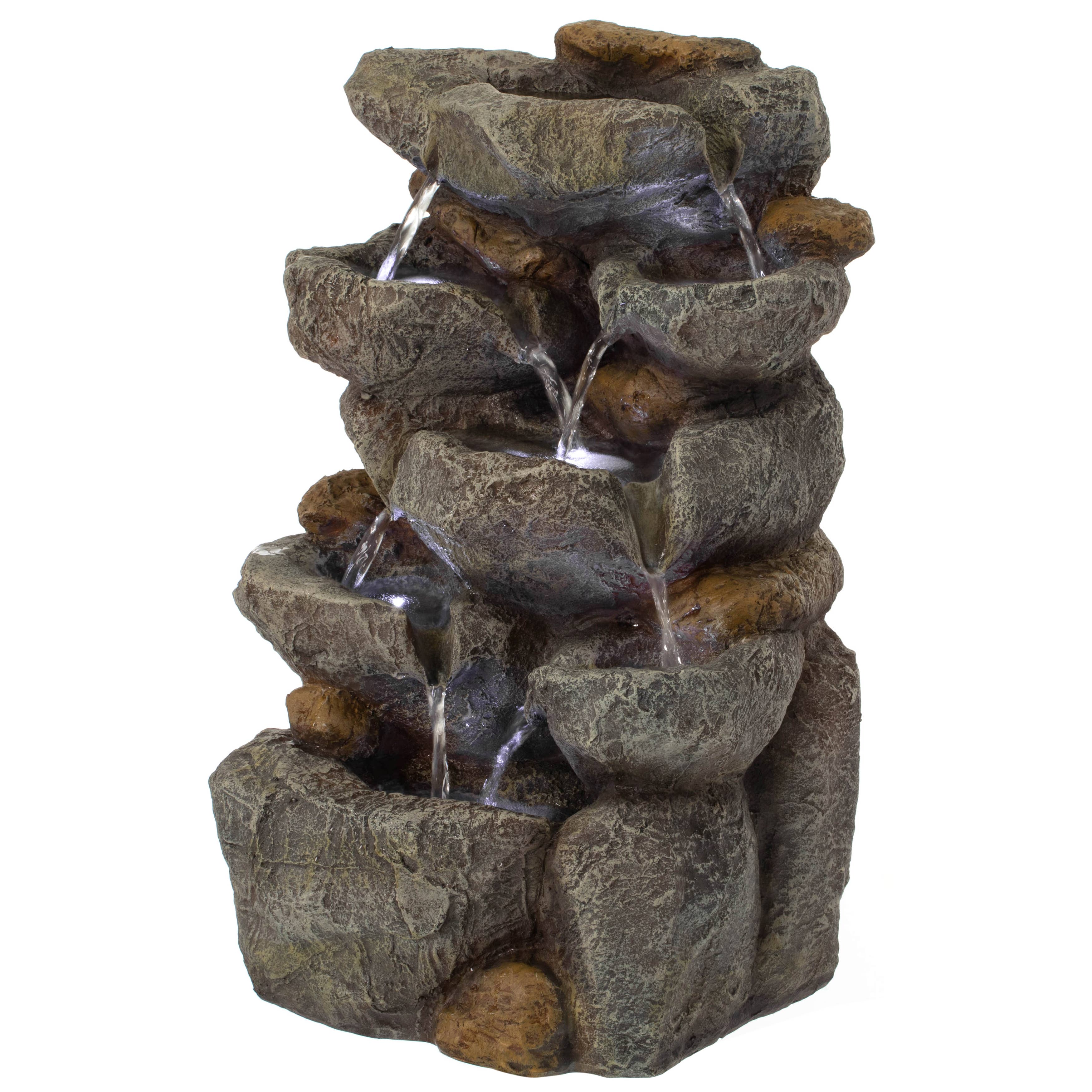 Quickway Imports - Wholesale Outdoor Ornament/Decor - Decorative Rock Look Water Fountain with LED Lights5