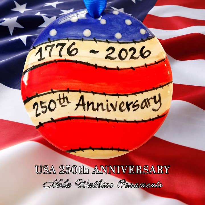 Christmas Ornaments | Handpainted | USA 250th Anniversary for wholesale by Nola Watkins Ornaments