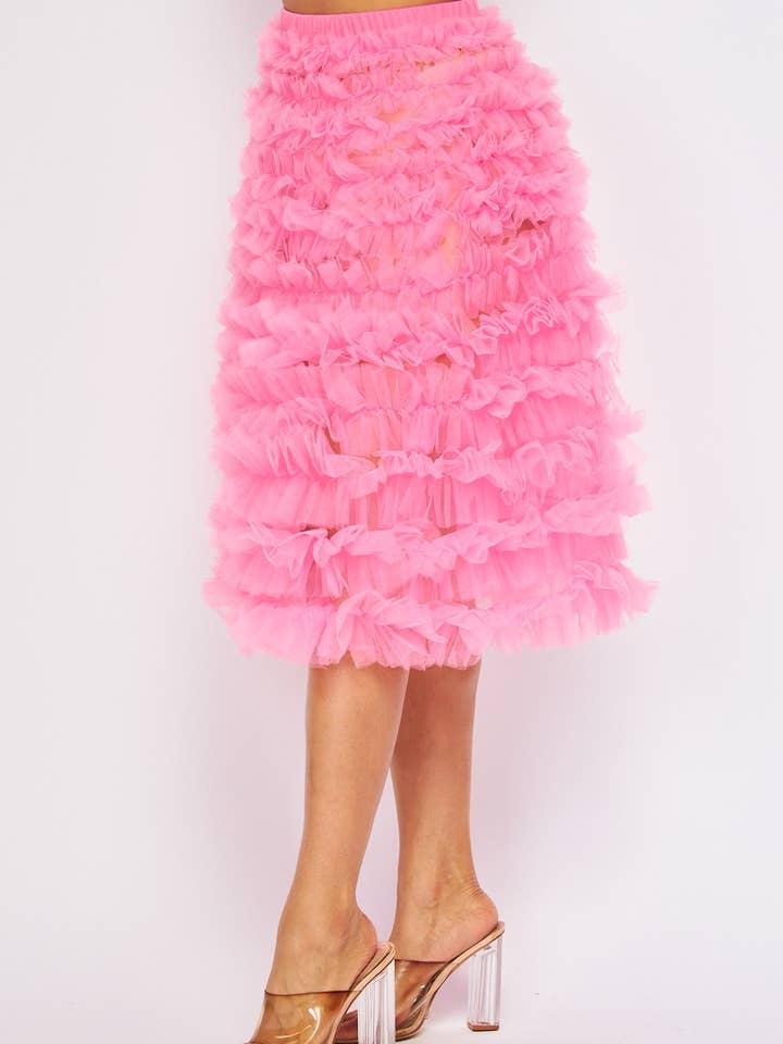 Hot & Delicious – wholesale Skirt – Women’s – Ladylike Sheer Tulle Tiered Midi Circle Skirt (HDS30139)12