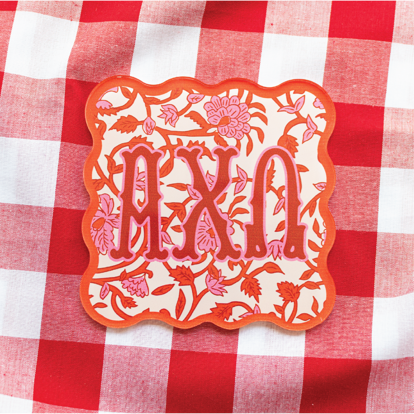 Swag - Vendita all'ingrosso Sottobicchiere - Sottobicchieri in acrilico con stampa a blocchi della confraternita - Set di 20