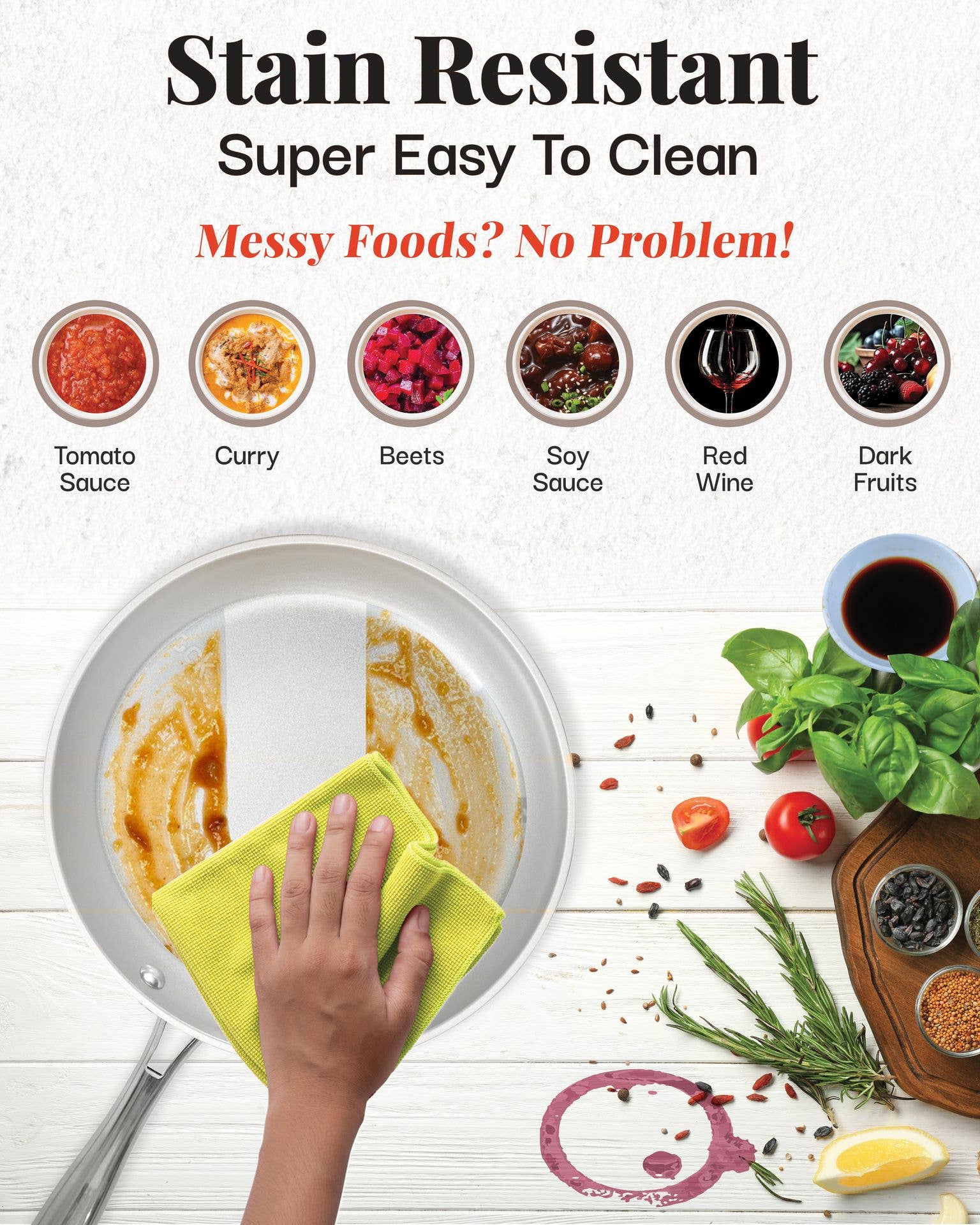 Gotham Steel/Granitestone – Engroshandel Pan – Gotham Steel Cream med sølvhåndtag 10" rund stegepande1