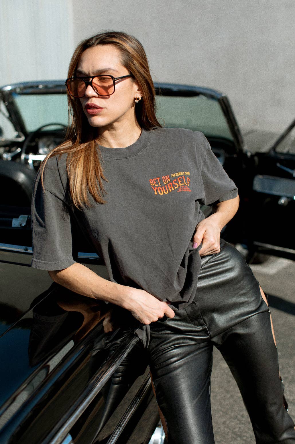 Washed Black Bet On Yourself Tee for wholesale on Faire5