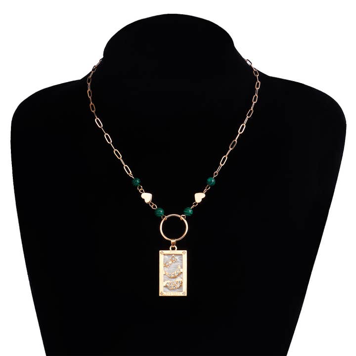 Gemscape UK - Vente Colliers à pendentif - Collier Perlé à Motif Tarot avec Cristal - Bijou Tendance11