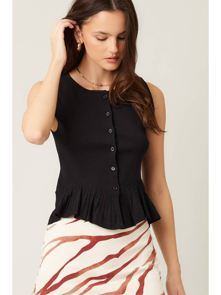 ILLA ILLA - Wholesale Cardigan - Women's - Everyday Comfort Knit Ruffle Hem Cardigan Sweater Tank5