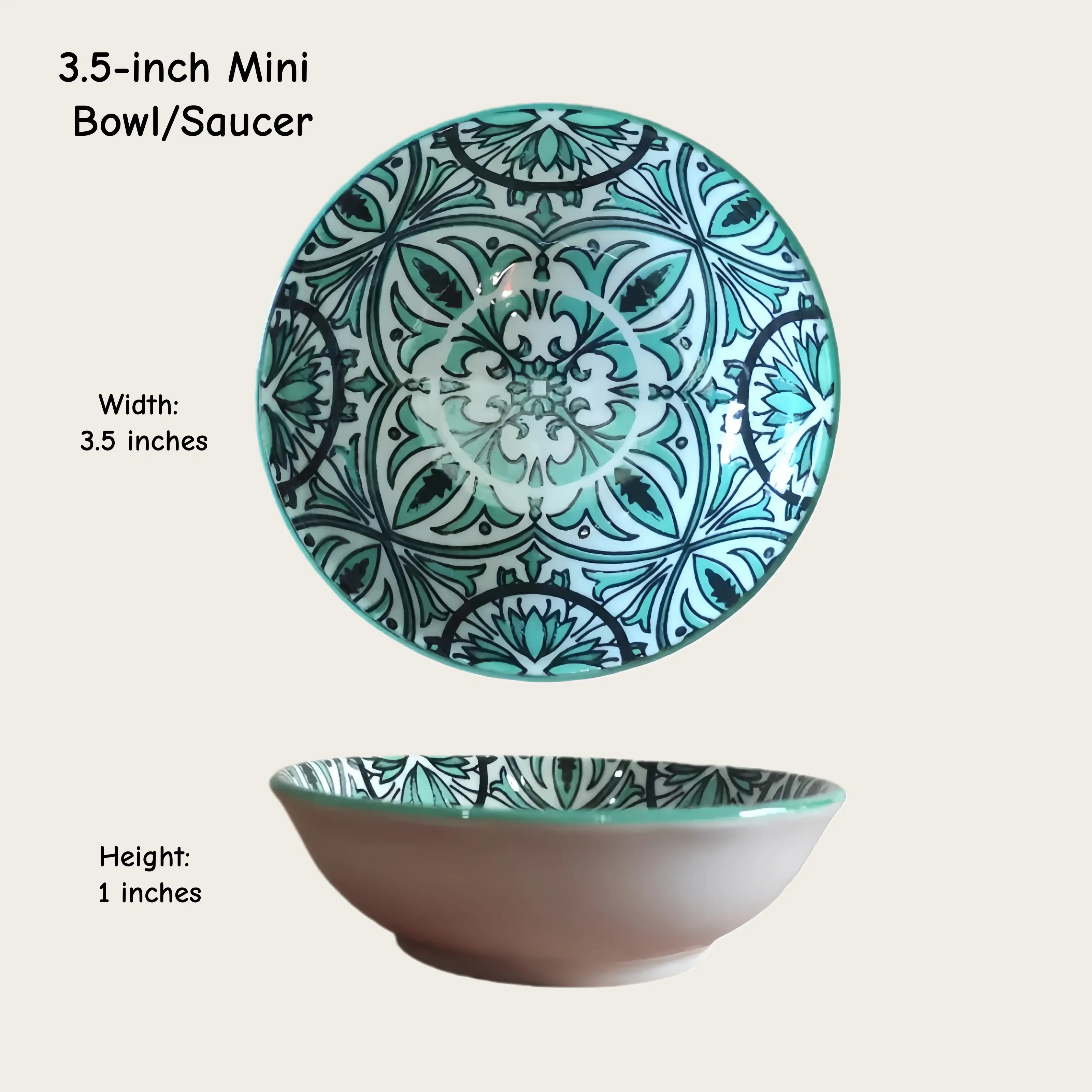 Otterware - Vente Bols à condiments/sauces - Plats à trempette en céramique style marocain (6 styles)11