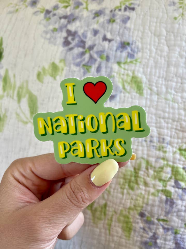 I Love National Parks Heart Vinyl Sticker for wholesale by Stickers by Saylor