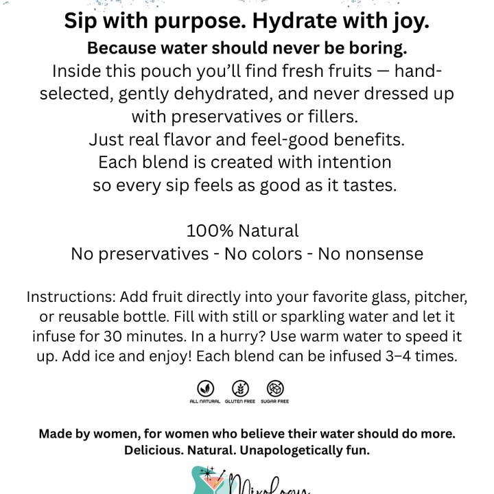 Mixology – wholesale Drink mix – Dehydrated Fruit–Infused Refill Water Collection8