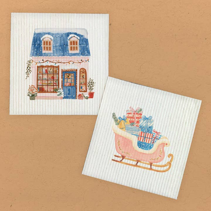 Sleigh Rosé - Lot de 2 chiffons suédois pour la vente par Boheme Bliss