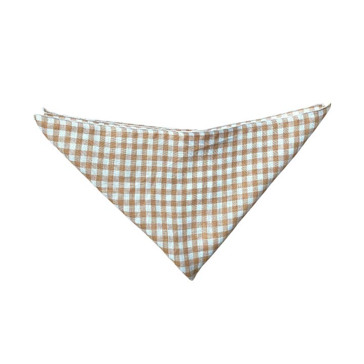 Gingham Linen Dog Bandana for wholesale by Behle Farm