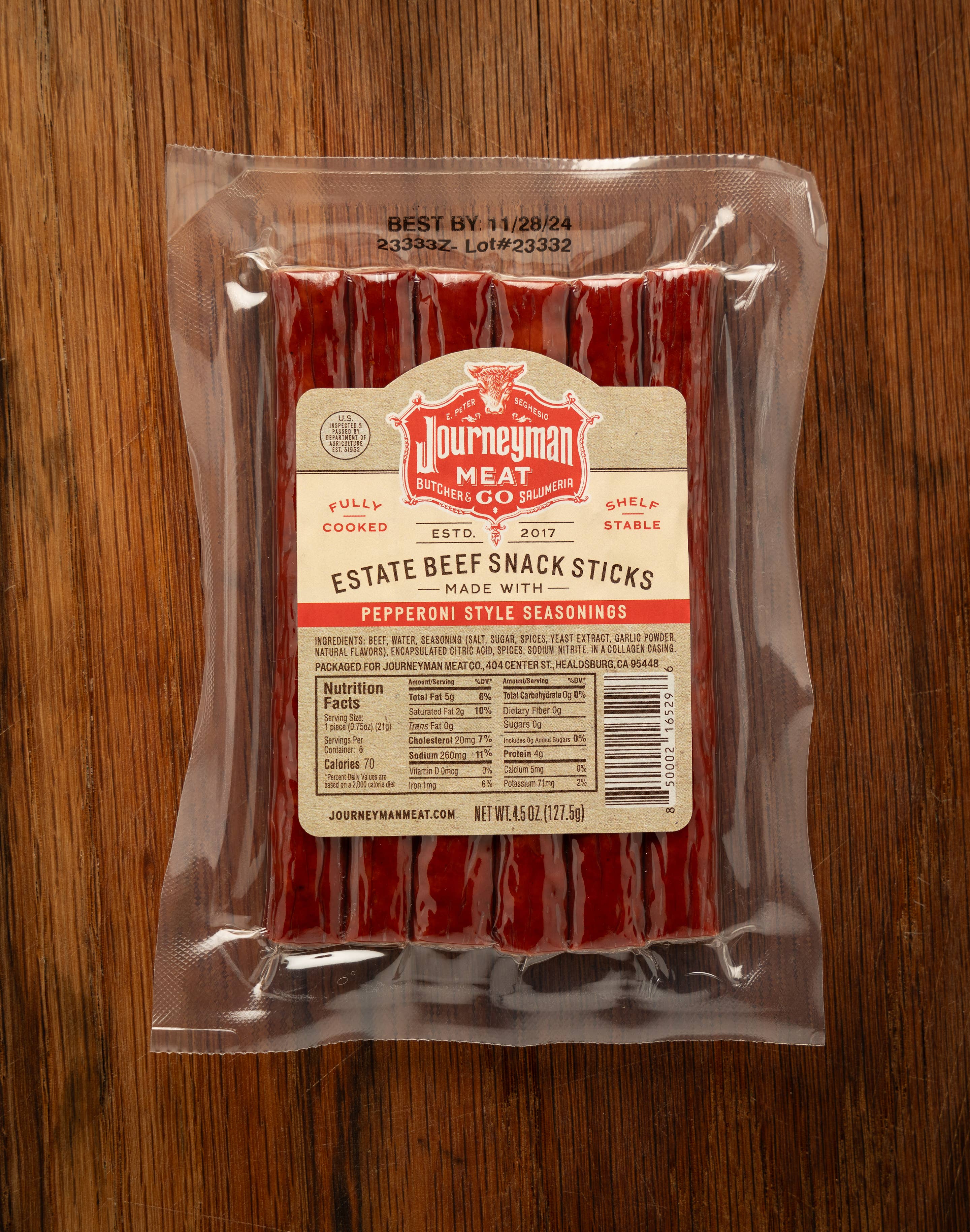 Journeyman Meat Co. - Wholesale Jerky - Snack Sticks - Pepperoni Flavor Estate Beef