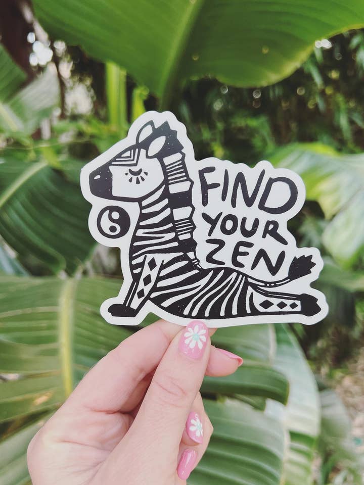 Autocolantes Decorativos Zen Zebra, Autocolante de Yoga por atacado de Hippie Baby Co