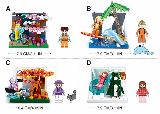 Texas Toy Distribution – wholesale Building set – Child – Mini Handicraft Four Seasons Building Brick Display Set5