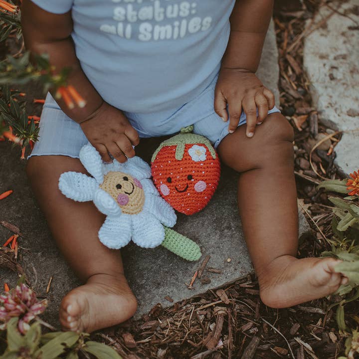 Pebble - Wholesale Handheld Rattle - Baby - Daisy Flower Rattle – Bright & Cheerful Playtime Companion