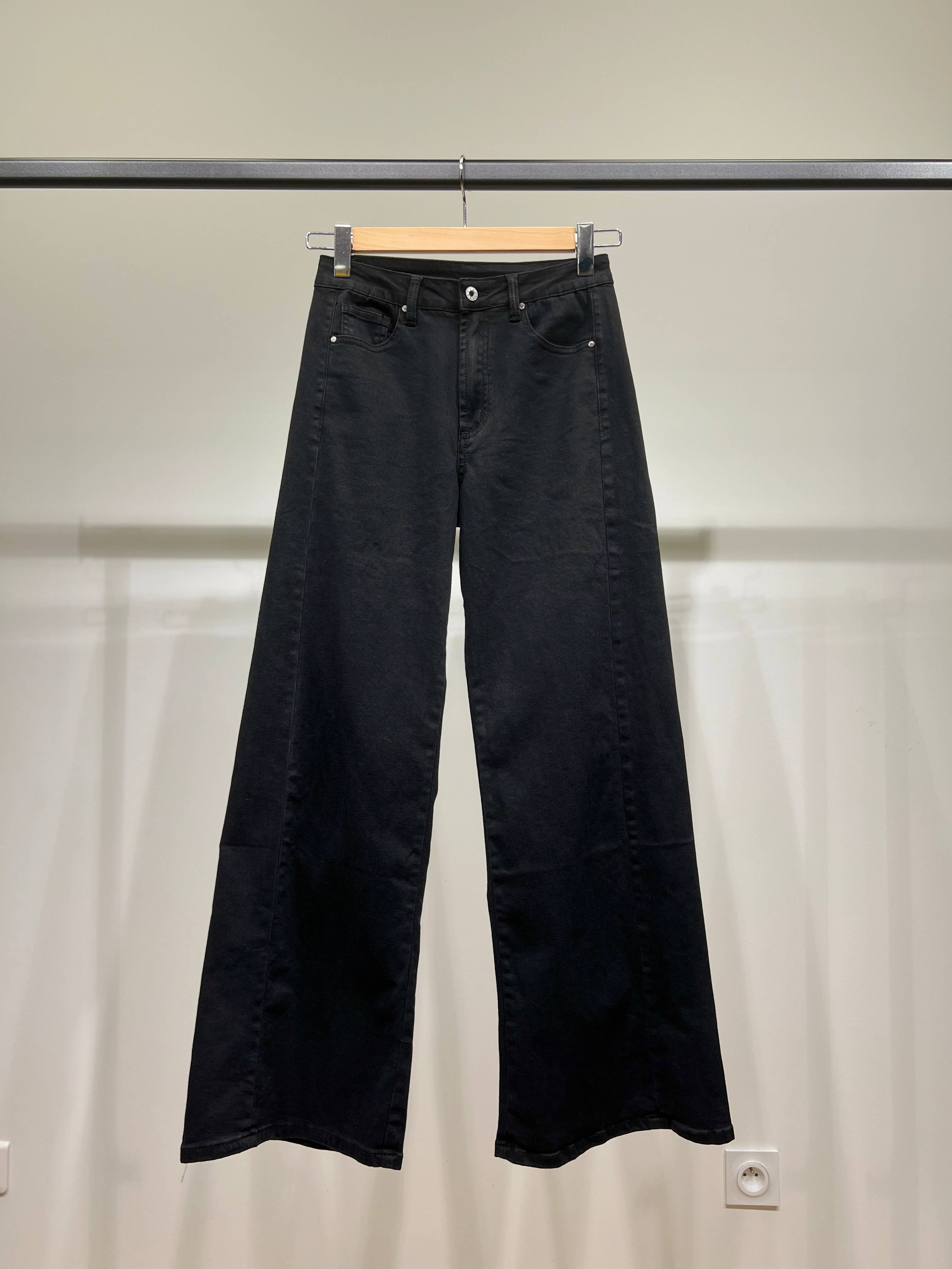 L'Emotion - Wholesale Pants - Women's - Wide Straight Stretch High Waist Pants 98% Cotton Tailored0