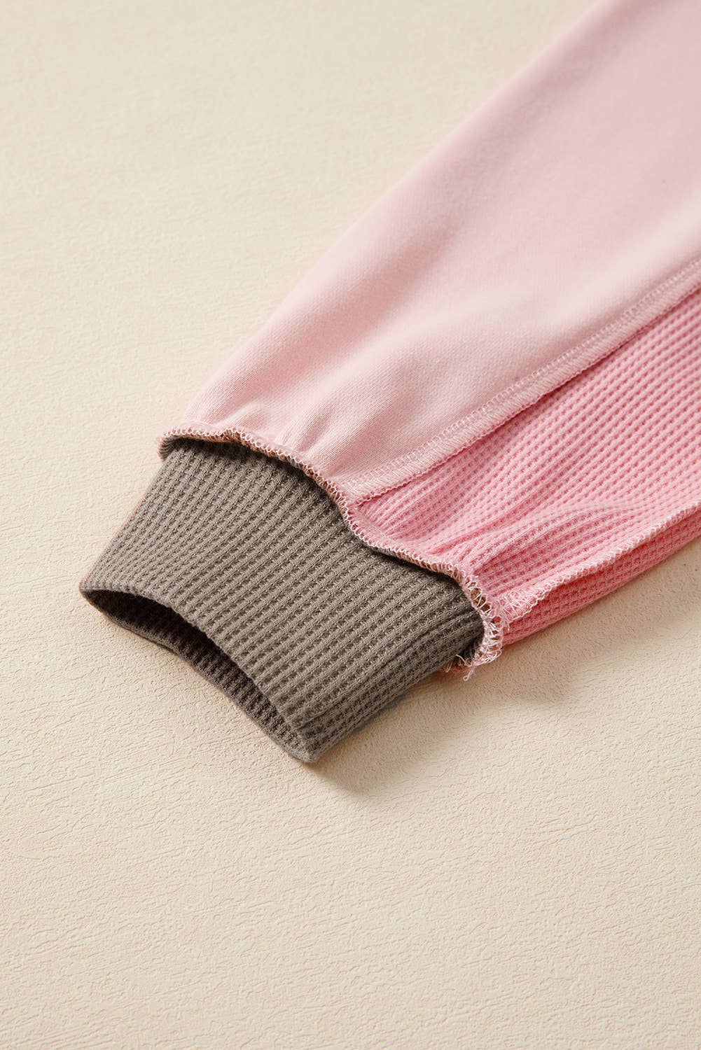 66DISCO - Wholesale Sweatshirt - Women's - 66Block Texture Waffle Patchwork Oversize Sweatshirt(S-4X)12