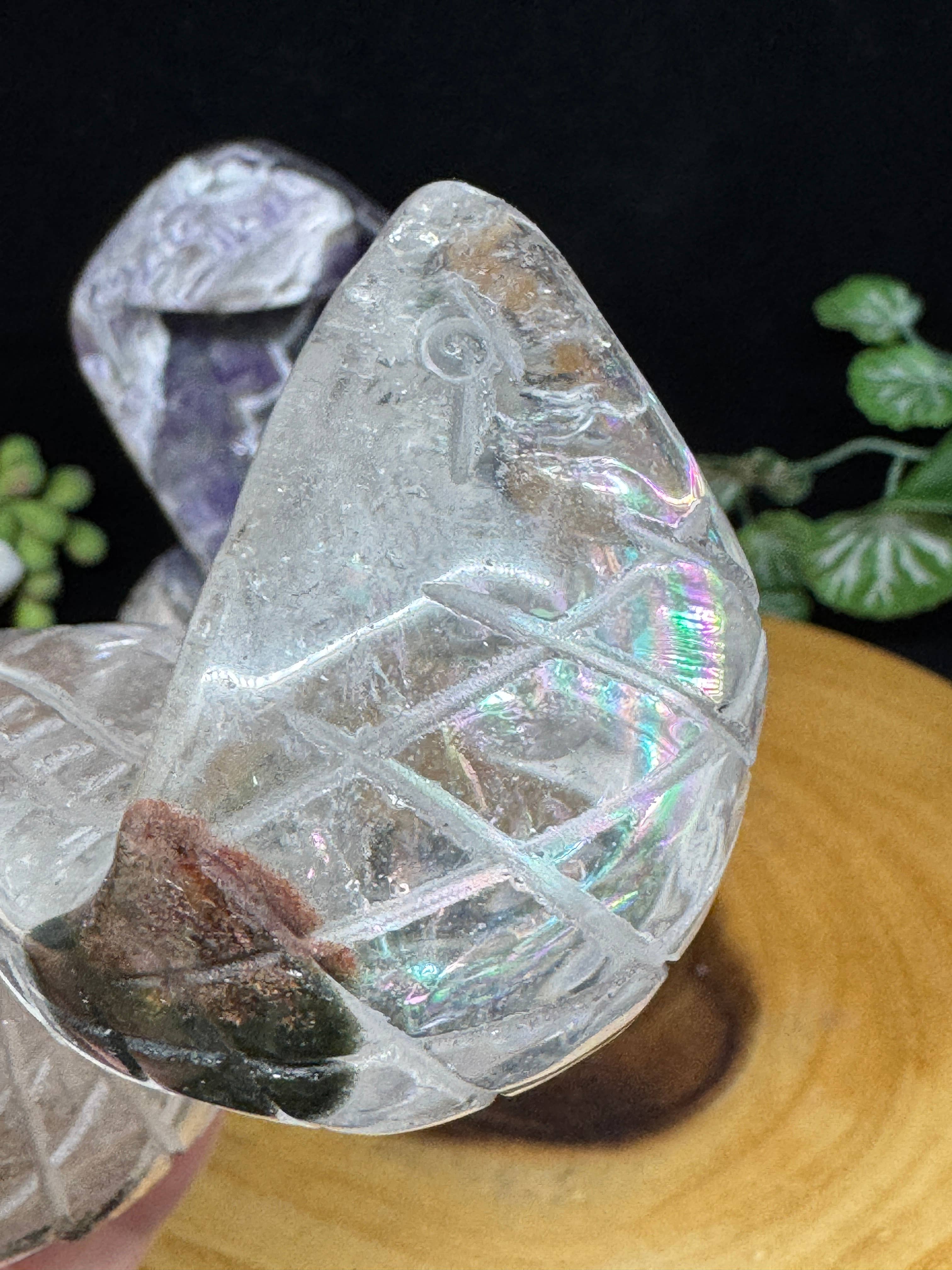 The 7 Directions - Wholesale Spiritual Stone/Crystal - 2 pc Snake Cobra bundle amethyst lodolite G78919