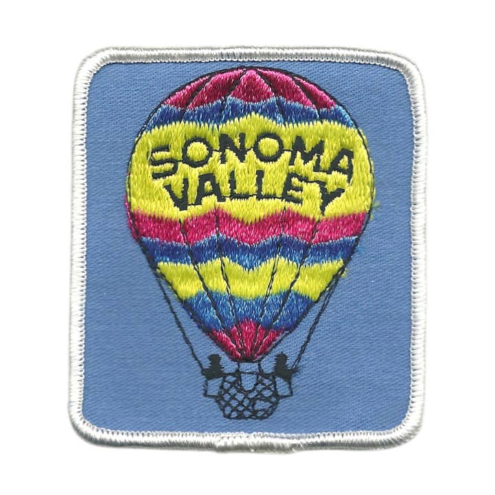 Toppa souvenir vintage mongolfiera SONOMA VALLEY da cucire - SONOMA-15 per la vendita all'ingrosso da parte di Happy Wood Products