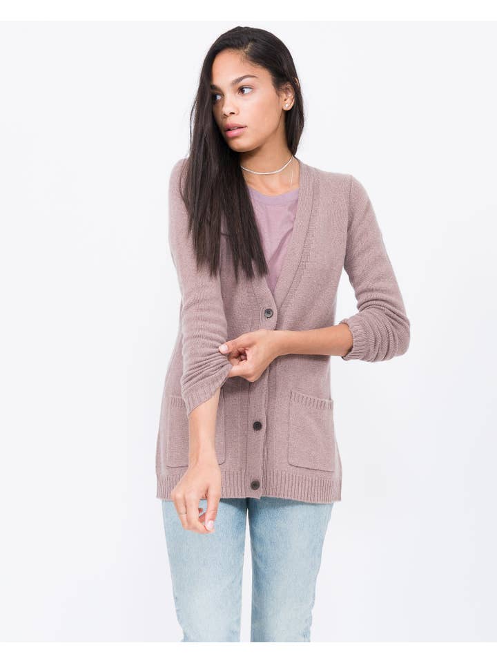 QUINN - Wholesale Cardigan - Women's - Yuna Cashmere Boyfriend Cardigan