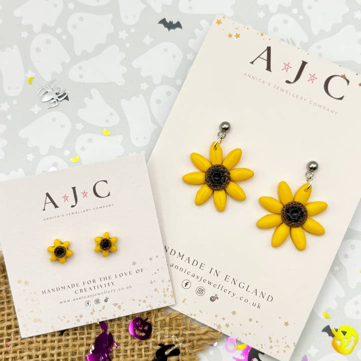 Annica’s Jewellery Co – wholesale Dangle earrings – Yellow Sunflowers1