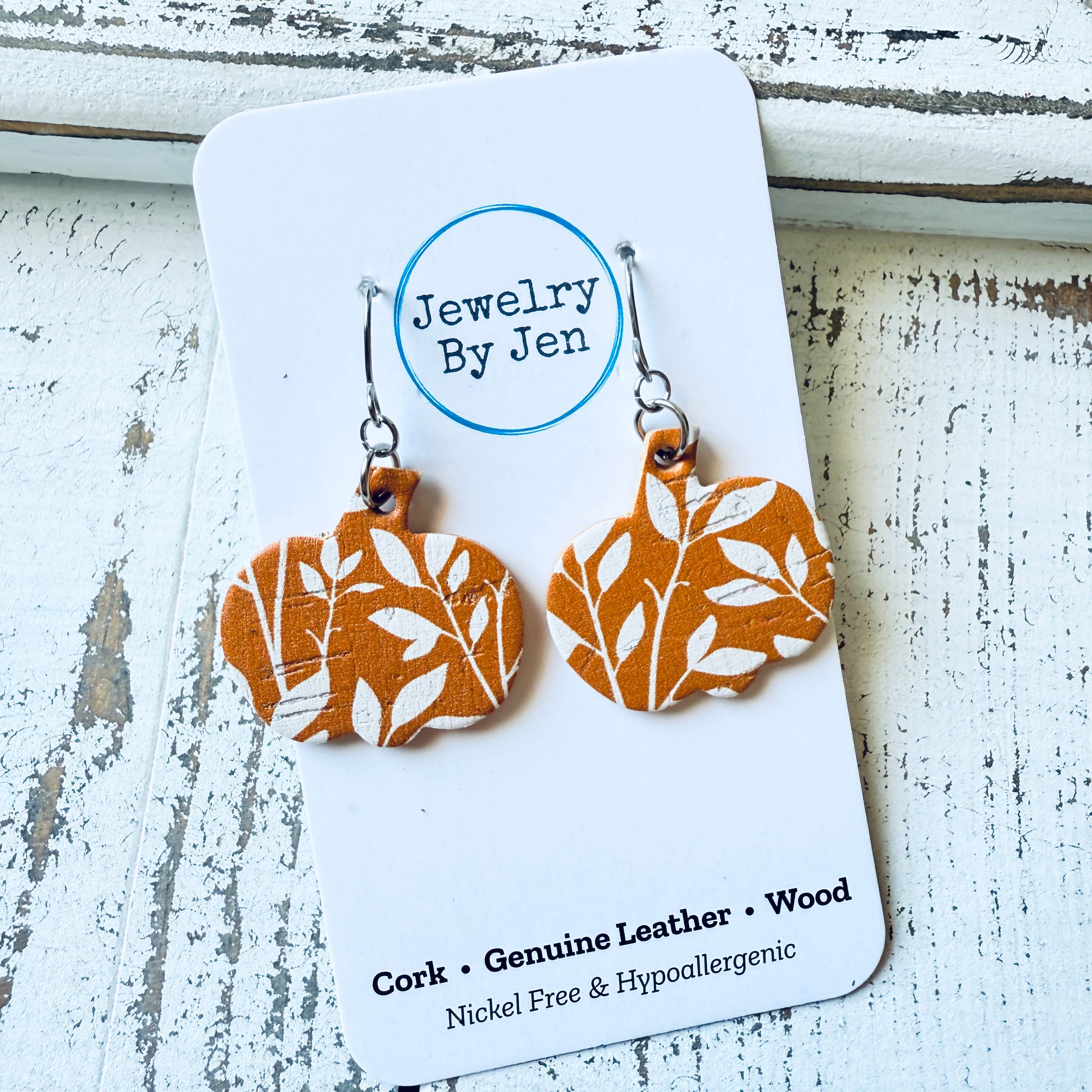 Jewelry By Jen - Wholesale Dangle Earrings - Small Pumpkin Earrings: Orange Willow1