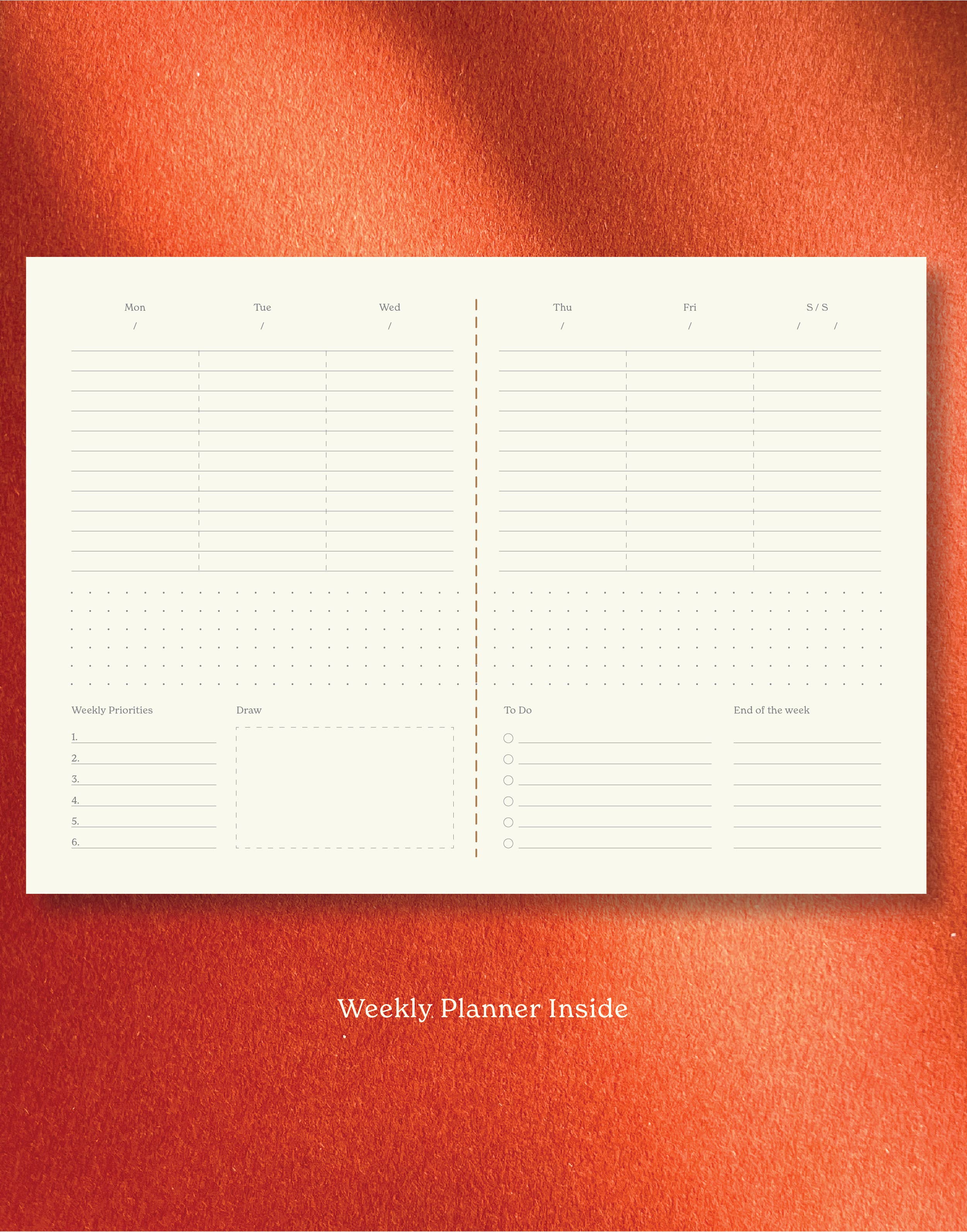 Fin Studio – wholesale Planner – Weekly Planner Notebook / Vita Series-Paprika1