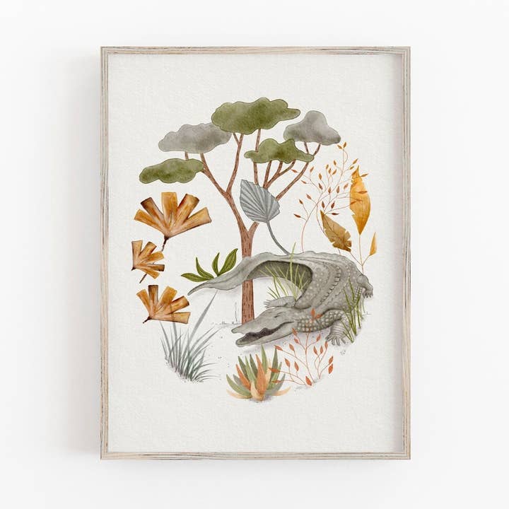 Impresión de Arte de Cocodrilo - Decoración de Animales de Safari para Habitación Infantil para venta al por mayor de Urchin Bay