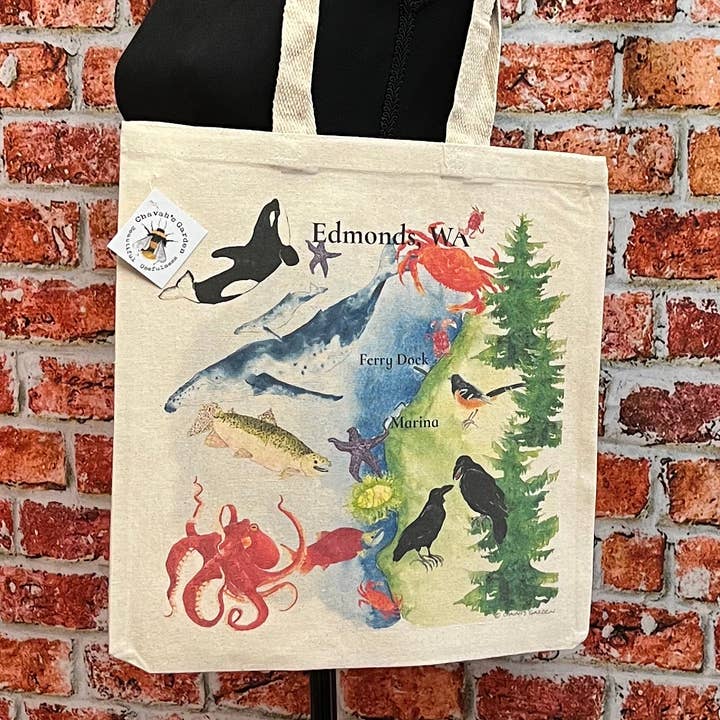 Bolsa de mano Edmonds WA Map para venta al por mayor de Chavah's Garden – Chavah's Garden